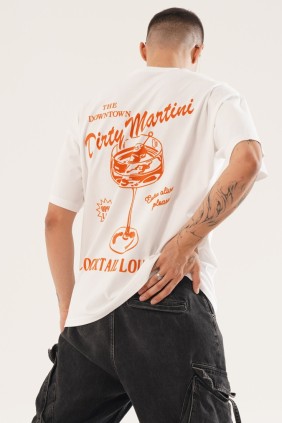 Erkek Dirty Martini Beyaz T-shirt