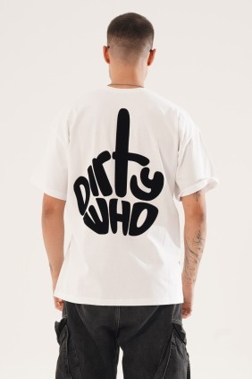 Erkek Finger Beyaz T-shirt