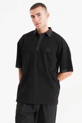 Erkek Siyah Polo Yaka T-shirt