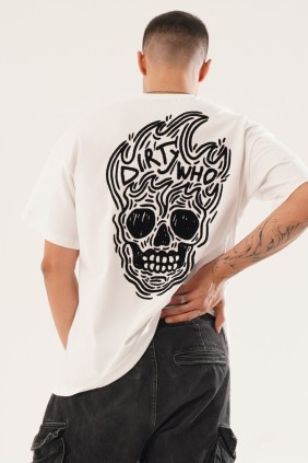 Erkek Skull Beyaz T-shirt