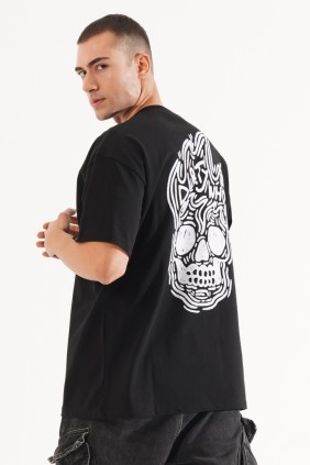 Erkek Skull Siyah T-shirt