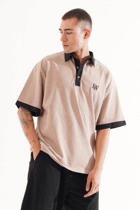 Erkek Vizon Polo Yaka T-shirt