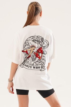 Kadın Shark Beyaz T-shirt
