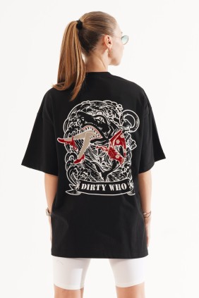 Kadın Shark Siyah T-shirt