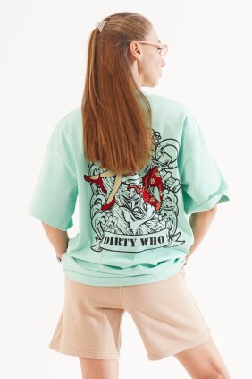 Kadın Shark Turkuaz T-shirt