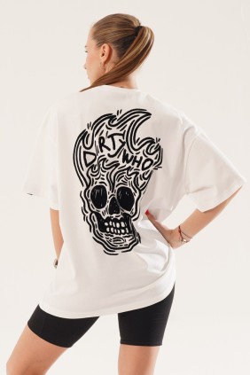 Kadın Skull Beyaz T-shirt