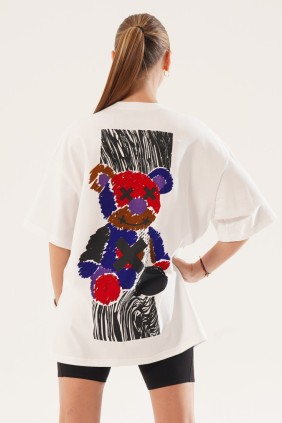 Kadın Teddy Beyaz T-shirt