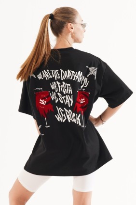 Kadın We Rock Siyah T-shirt